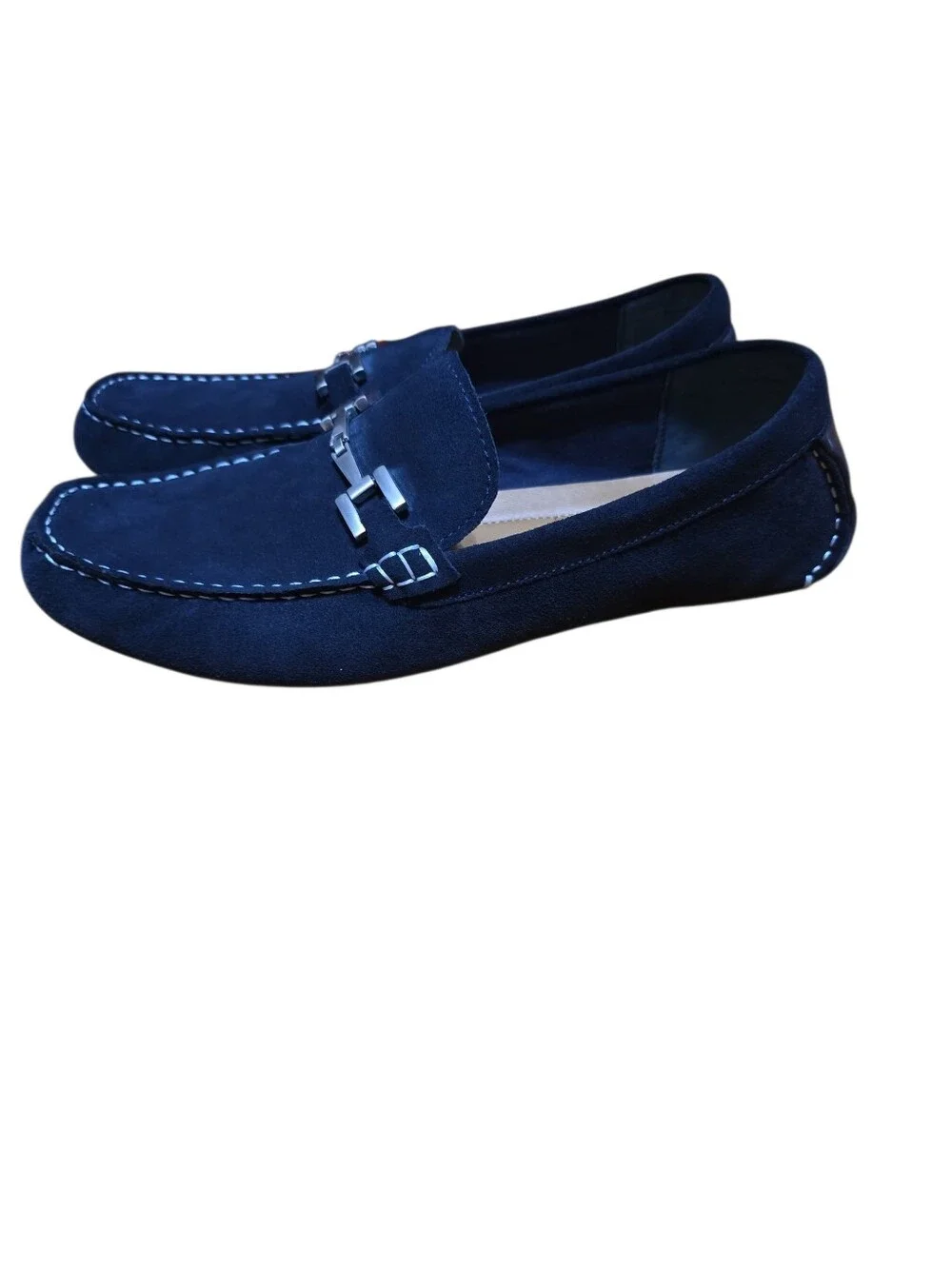 Men's Alfani Navy Suede Loafers | Size 10